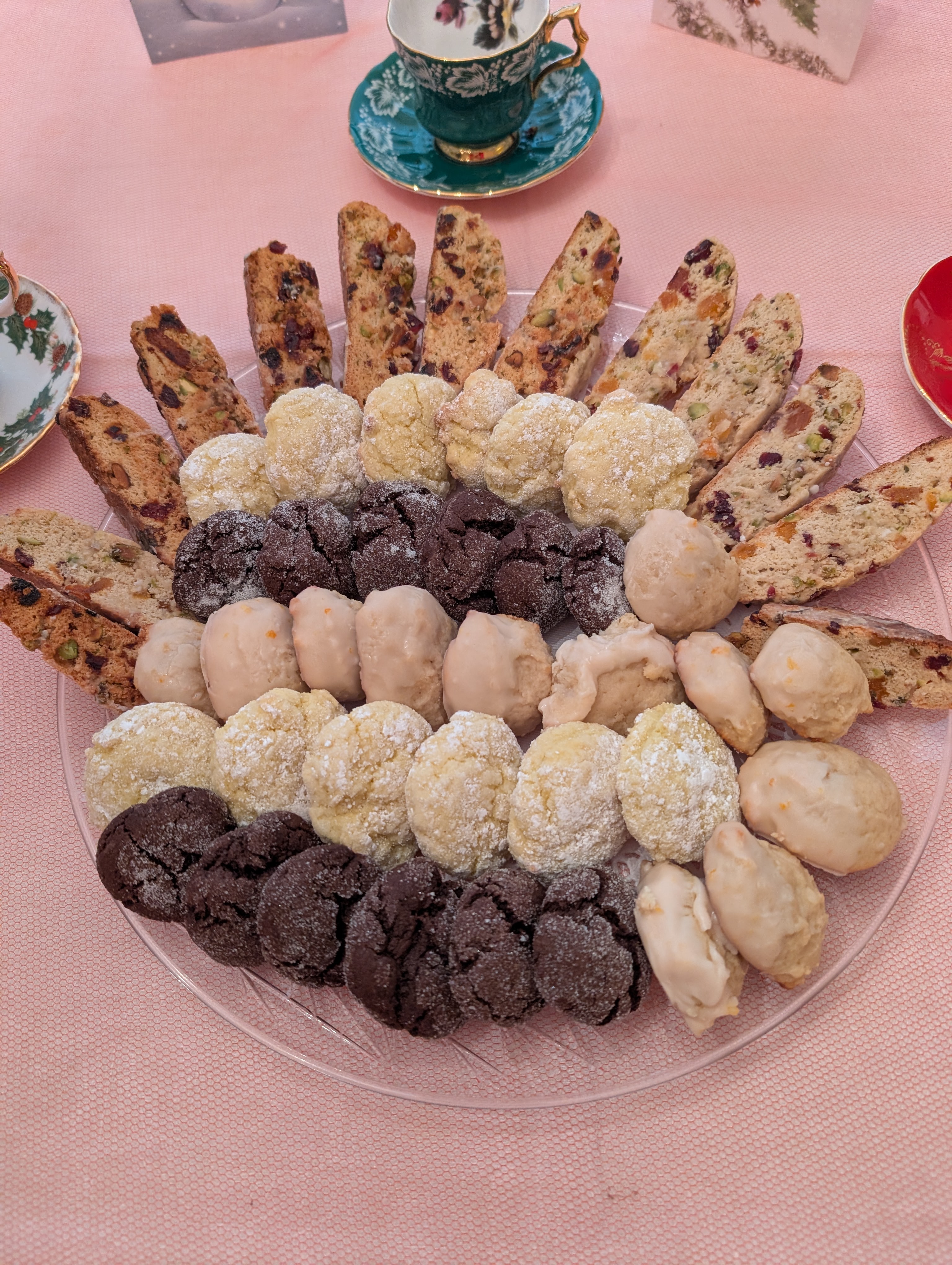 Powdered sugar-dusted cookie